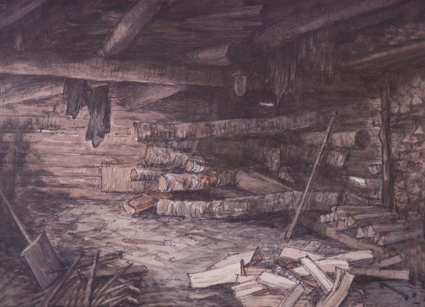 Окопались: лаз в подземный храм под кучей дров